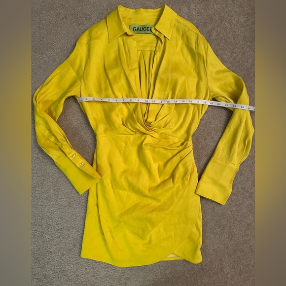 Gauge81 NAHA LINEN linen draped shirt mini dress - Small. EUC. - Picture 2 of 13